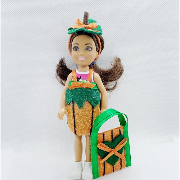 Pumpkin Costume Fits 6 Inch Doll - Picture 5 of 5